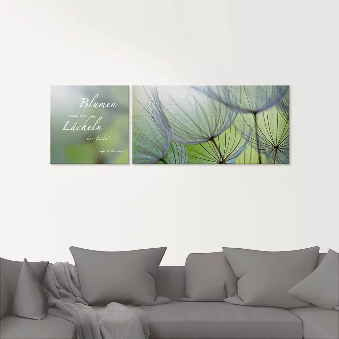 Artland Glasbild »Zitatenbild, Pusteblumen-Samen«, Sprüche & Texte, (2 St.) günstig online kaufen