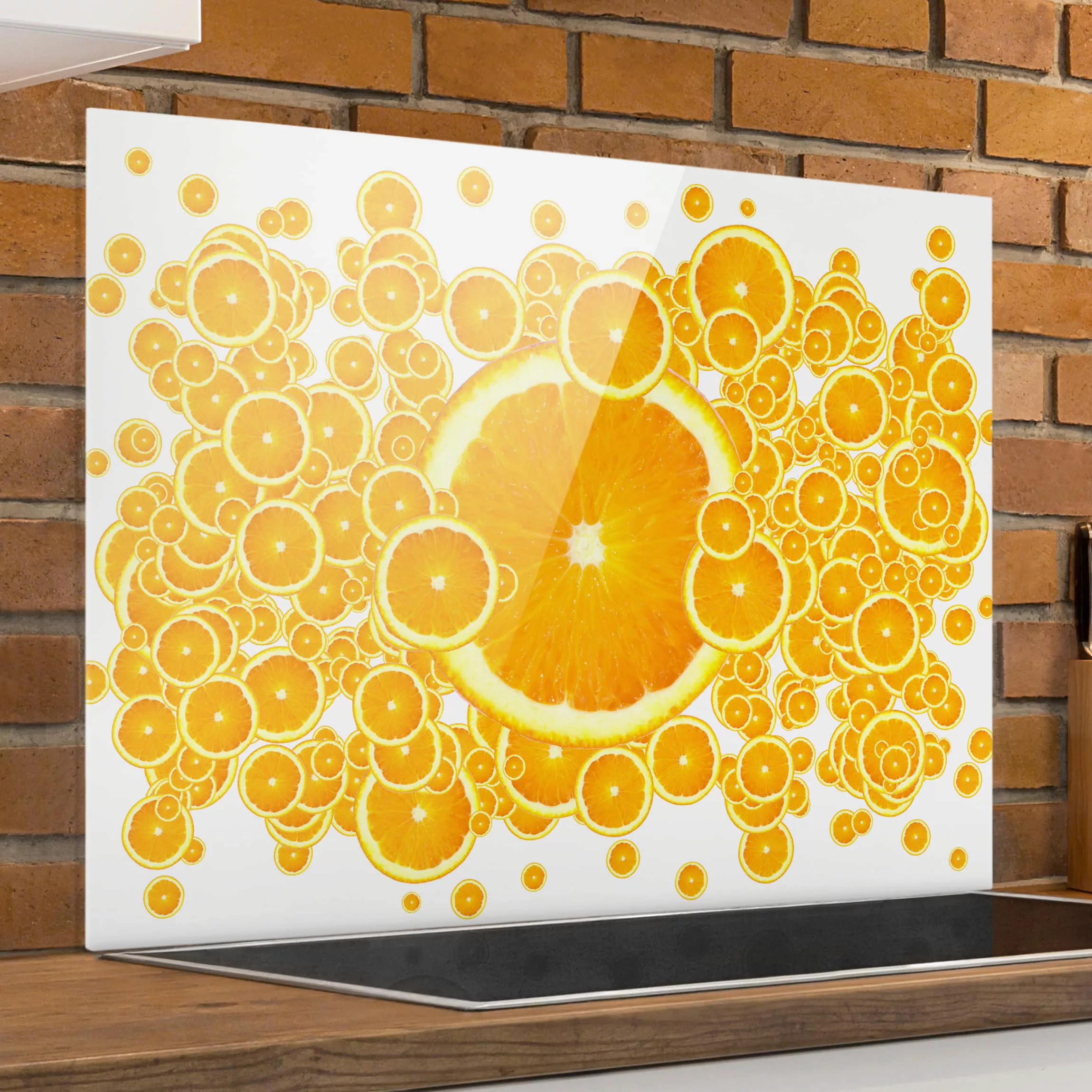 Spritzschutz Retro Orange Pattern günstig online kaufen