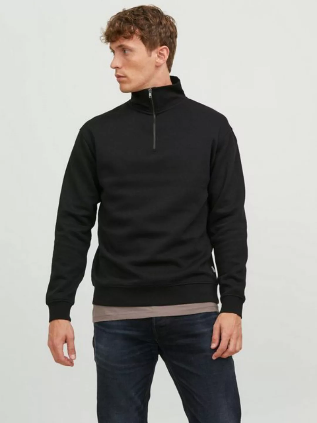 Jack & Jones Sweatshirt JJEBRADLEY SWEAT HALF ZIP NOOS mit Troyer Kragen günstig online kaufen