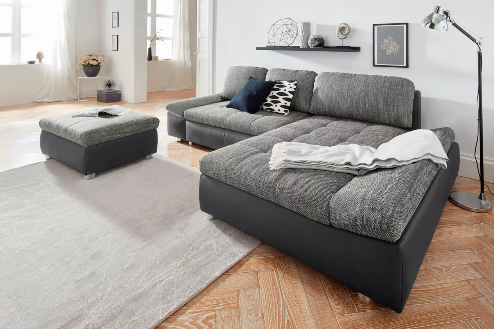 sit&more Ecksofa "Bergamo L-Form", wahlweise mit Bettfunktion, Bettkasten u günstig online kaufen