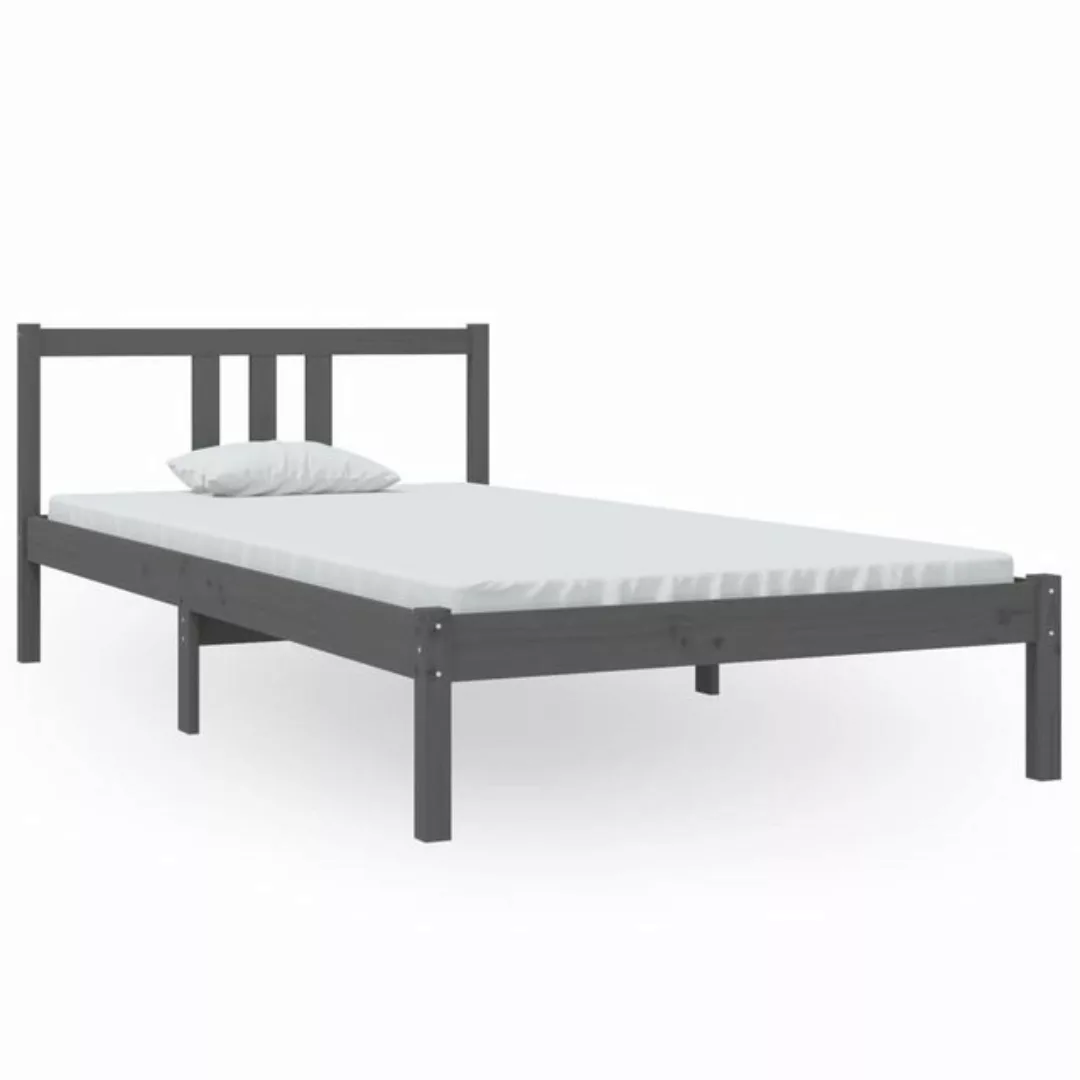 furnicato Bett Massivholzbett Grau 100x200 cm günstig online kaufen