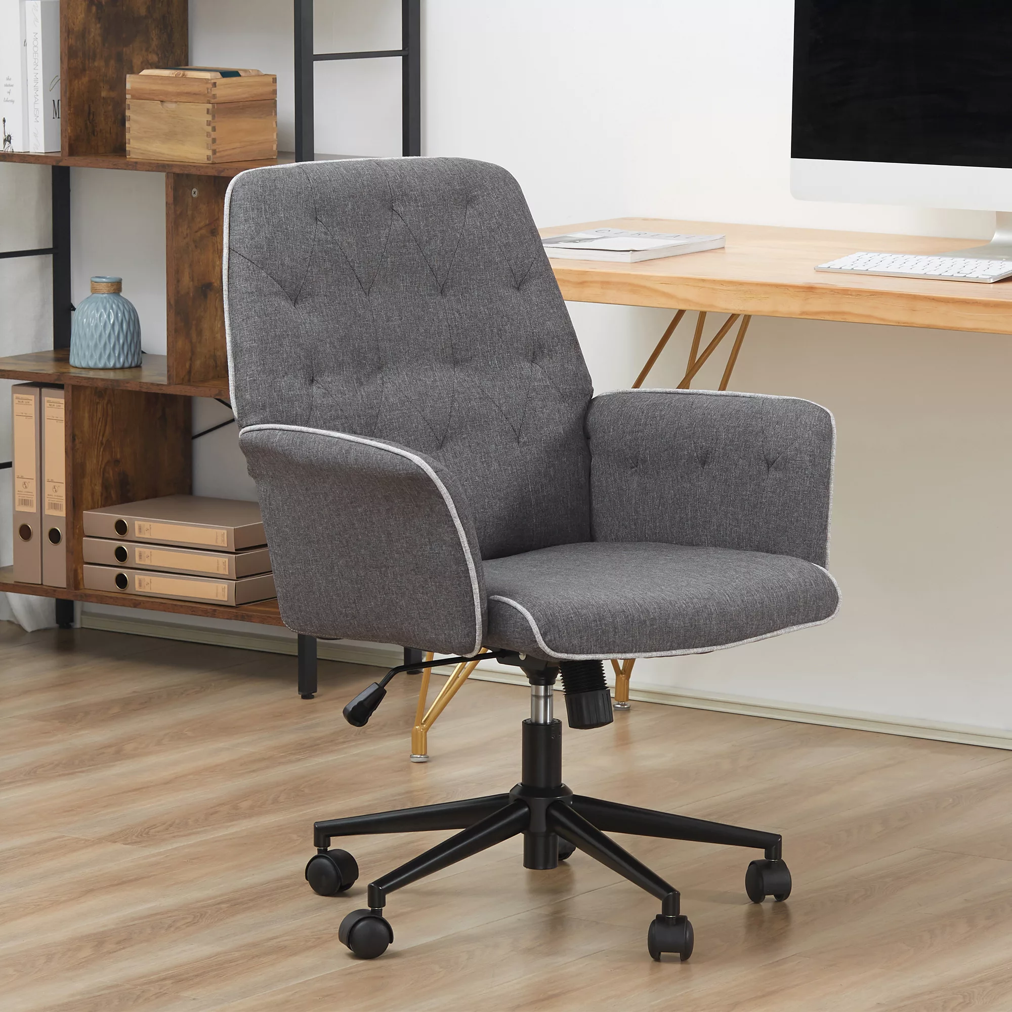 HOMCOM Bürostuhl Drehstuhl Home-Office-Stuhl mit Wippfunktion, höhenverstel günstig online kaufen