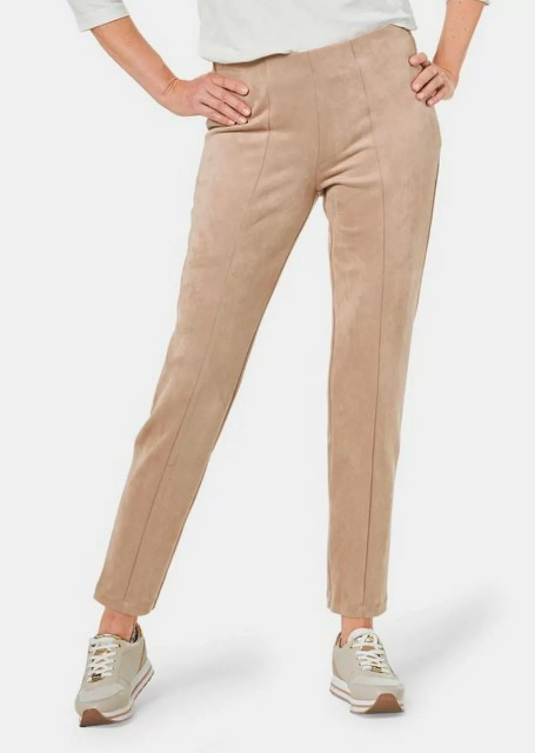 GOLDNER Stoffhose Moderne Leggings in trendigem Velourslederimitat günstig online kaufen