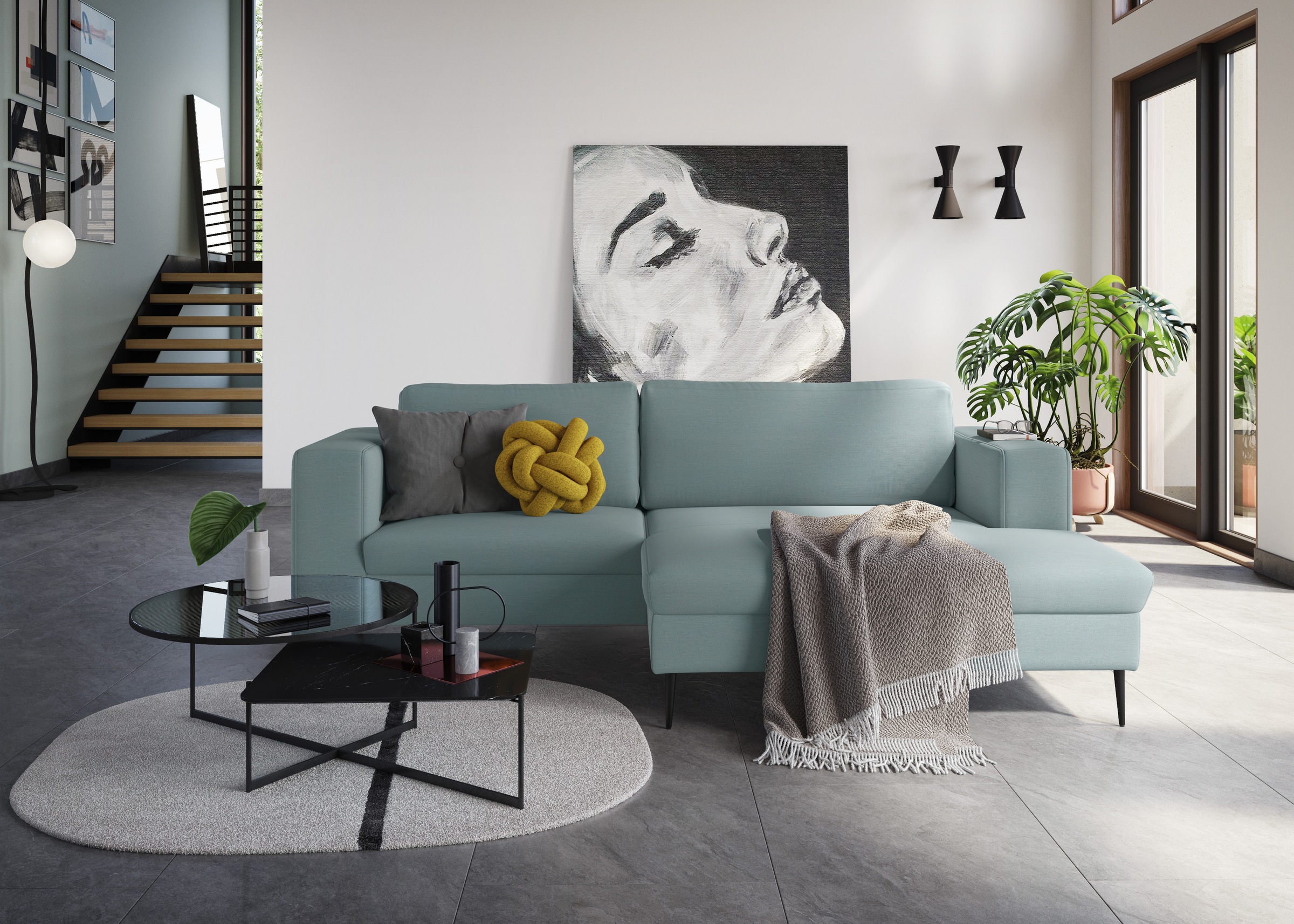 DOMO collection Ecksofa »Modica kompakt und elegant, Breite 244, L-Form«, m günstig online kaufen