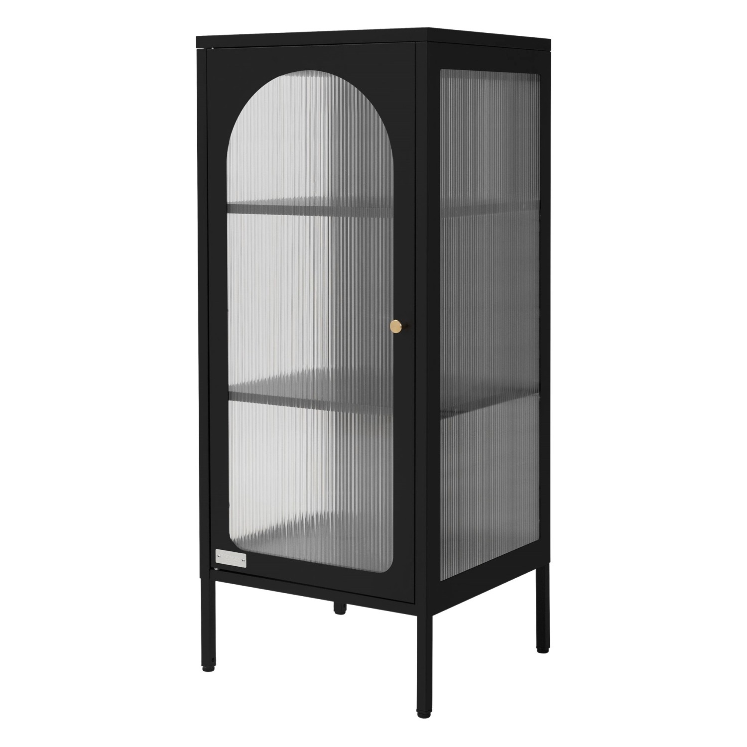 ML-Design Vitrinenschrank 42x102,5x40 cm Schwarz Schmale Vitrine Stahl günstig online kaufen