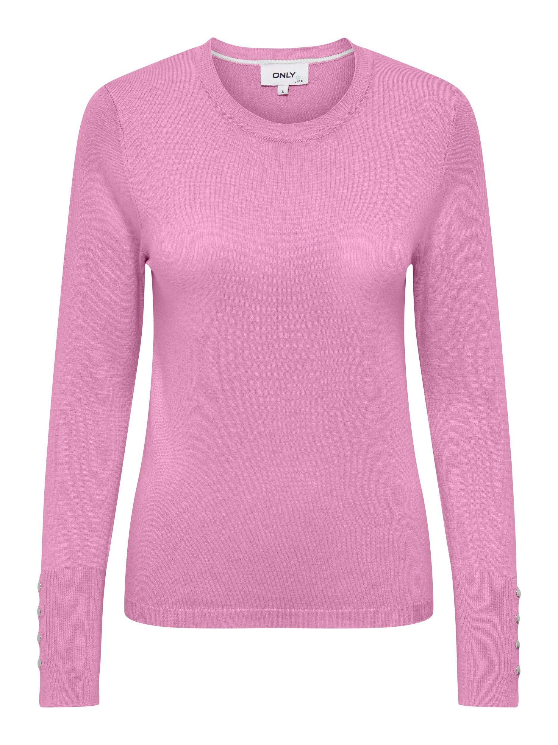 ONLY Rundhalspullover ONLJULIE LIFE LS BUTTON günstig online kaufen