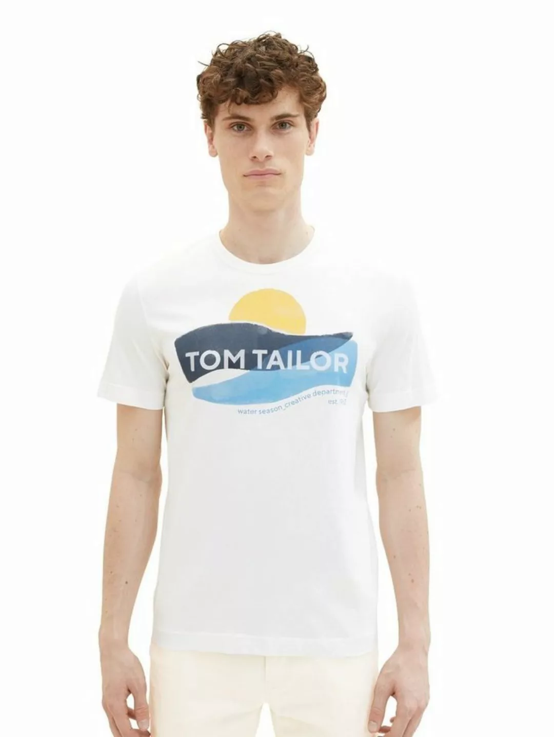 TOM TAILOR T-Shirt WATER SEASON (1-tlg) aus Baumwolle günstig online kaufen