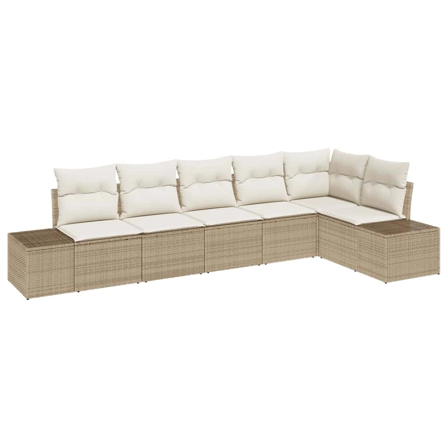 vidaXL 6-Teiliges Gartensofa-Set mit Kissen in Beige aus Poly Rattan 334708 günstig online kaufen