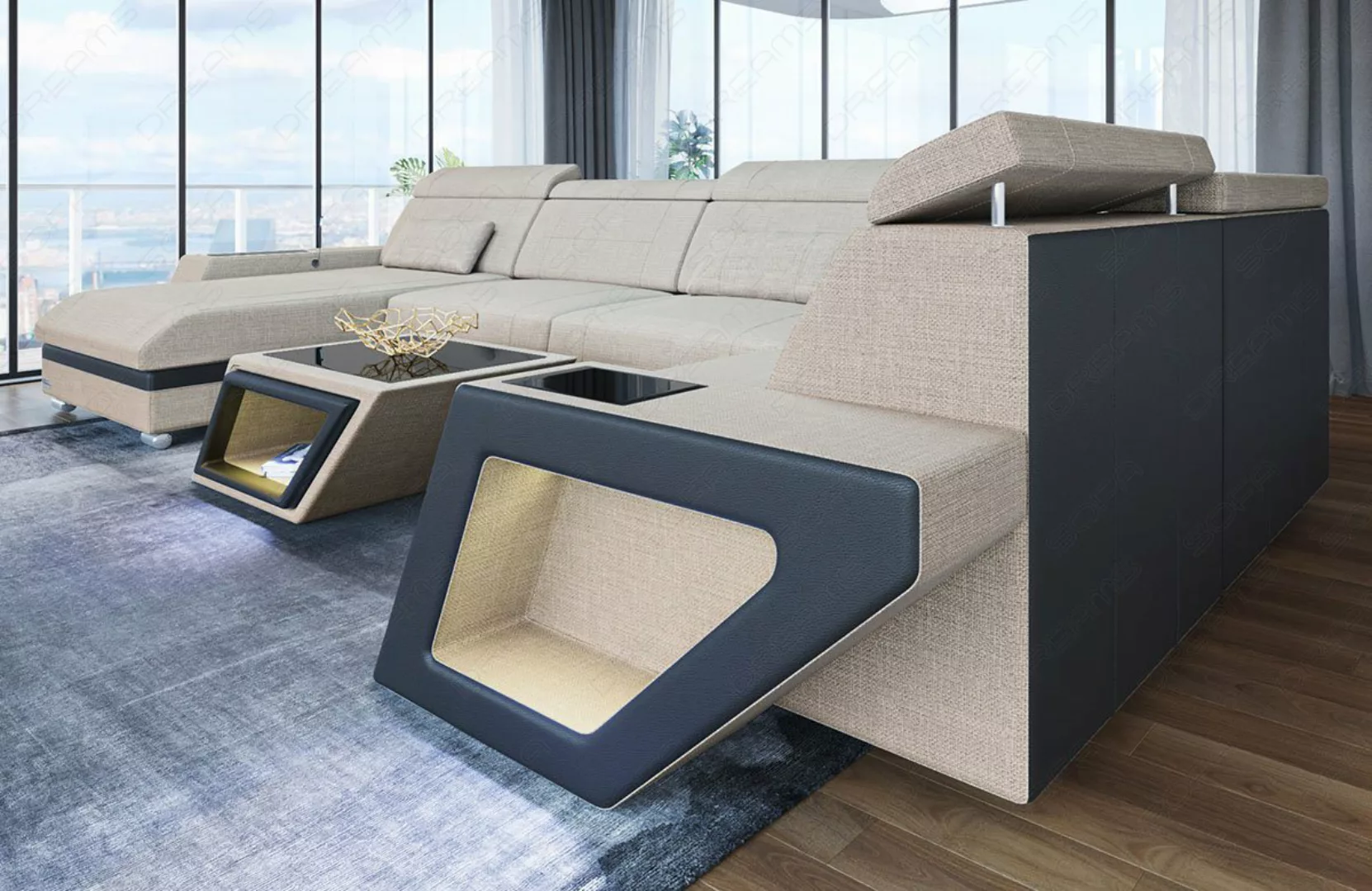 Sofa Dreams Wohnlandschaft Polstersofa Stoff Couch Catania U Form Stoffsofa günstig online kaufen