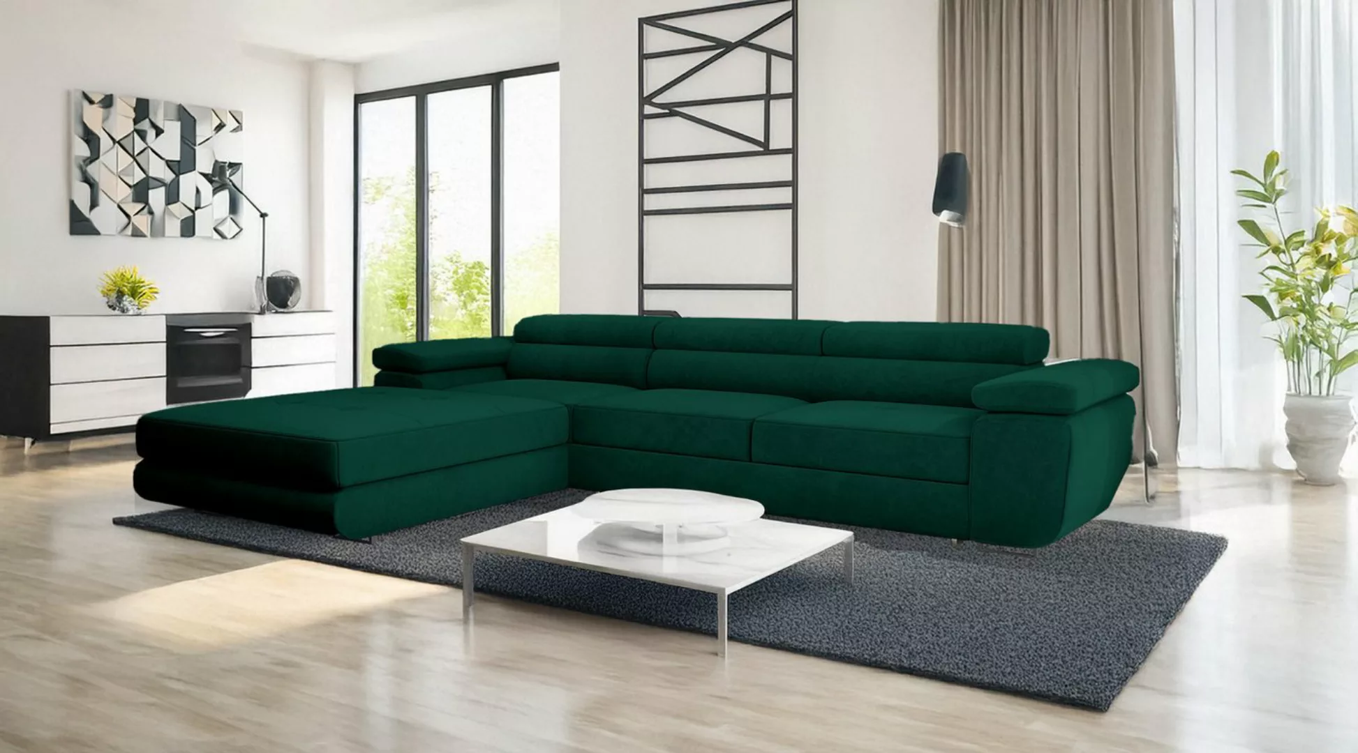 Goldstoff Ecksofa VENUS TWIN, mit Schlaffunktion und Bettkasten, 275x202x70 günstig online kaufen