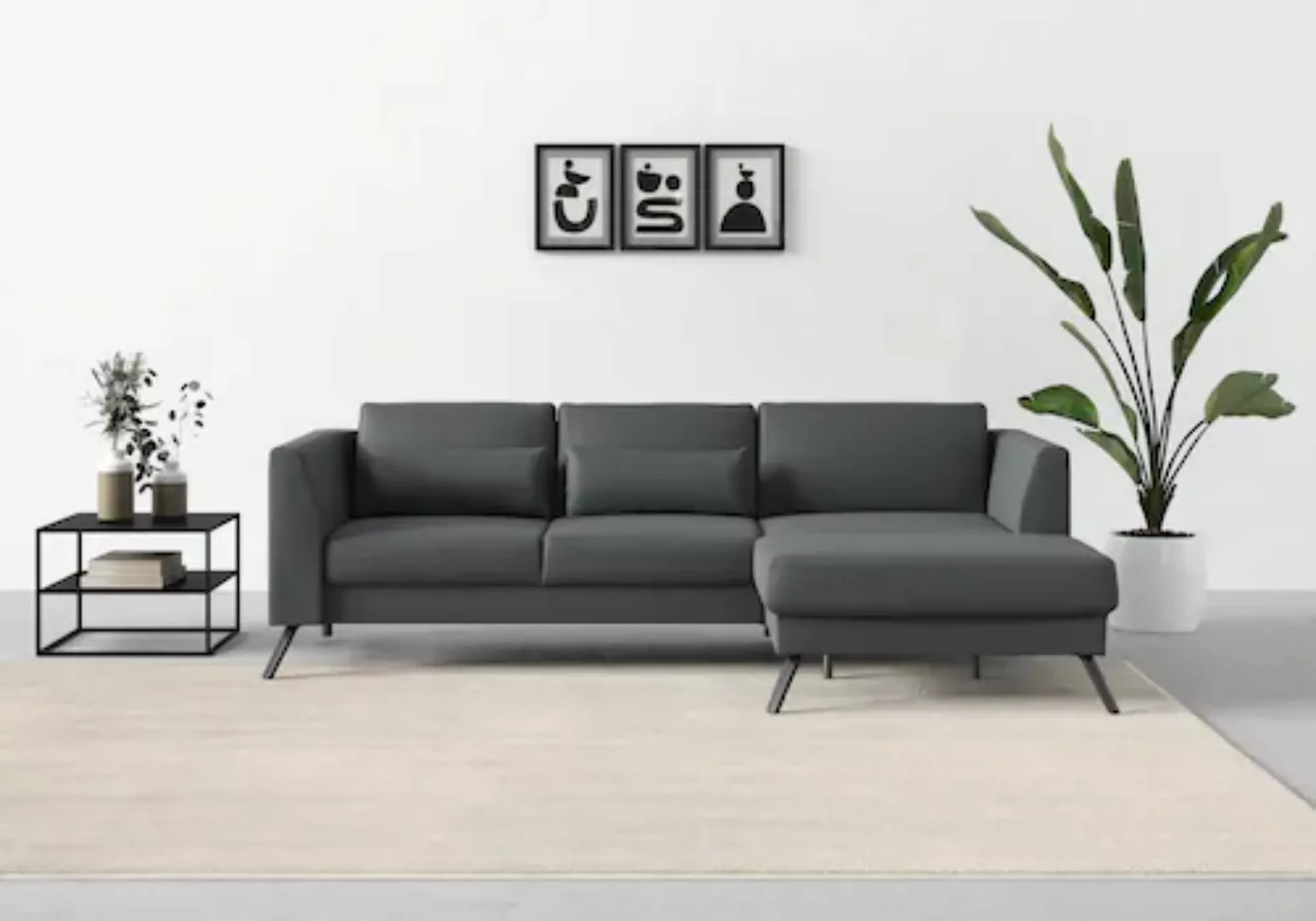 sit&more Ecksofa »Lindholm L-Form«, mit Sitztiefenverstellung und Federkern günstig online kaufen