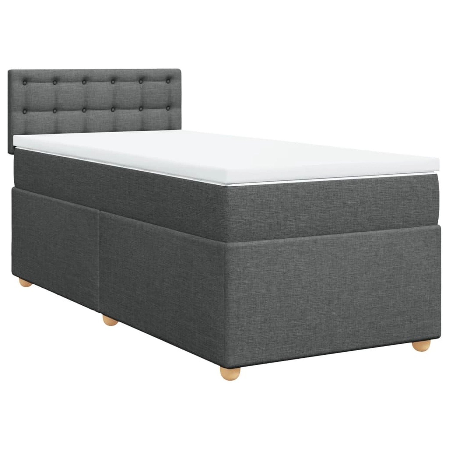 vidaXL Boxspringbett mit Matratze Dunkelgrau 80x200 cm Stoff2106195 günstig online kaufen