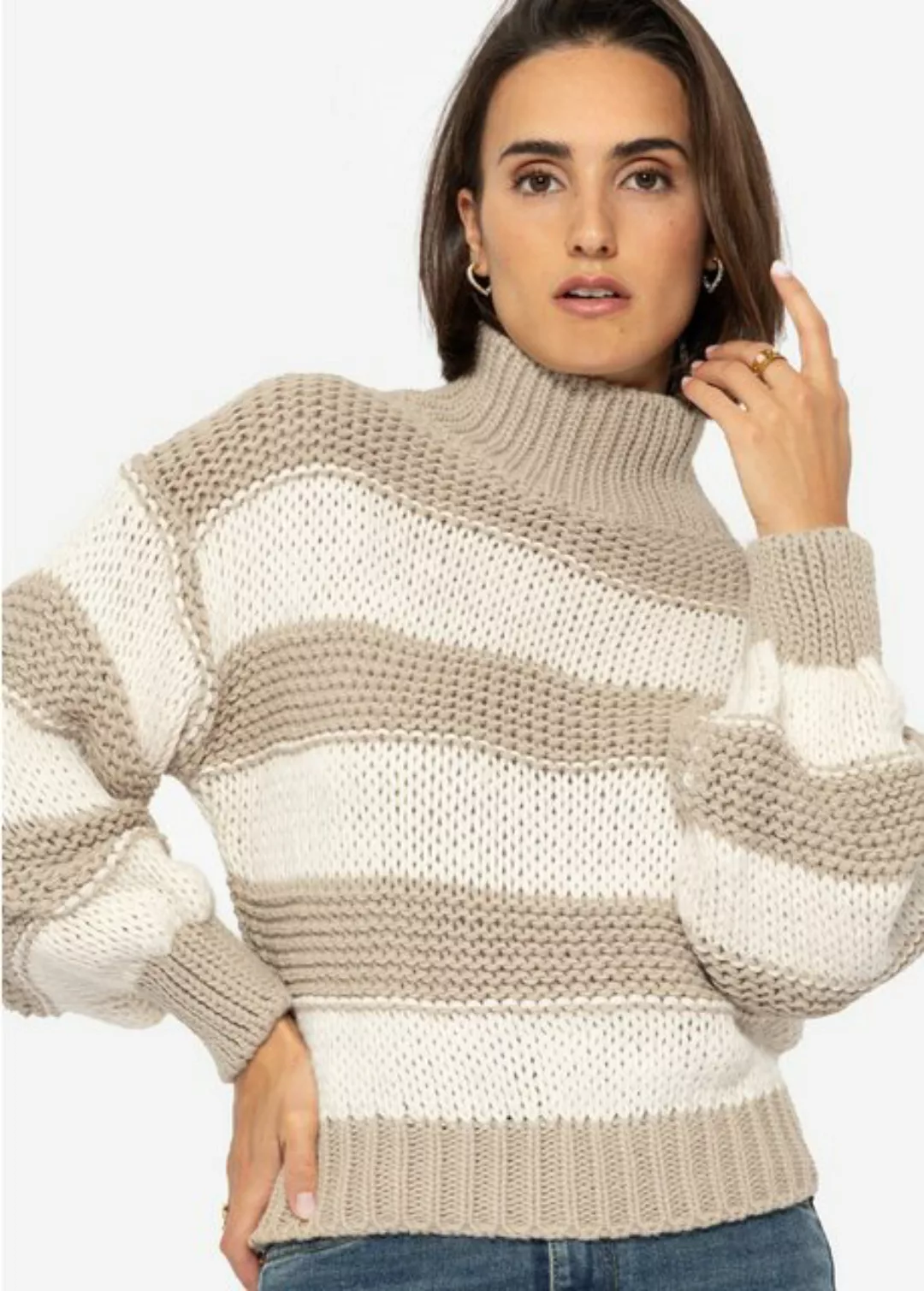 SASSYCLASSY Rollkragenpullover Oversize Rollkragen Strickpullover Damen Ele günstig online kaufen