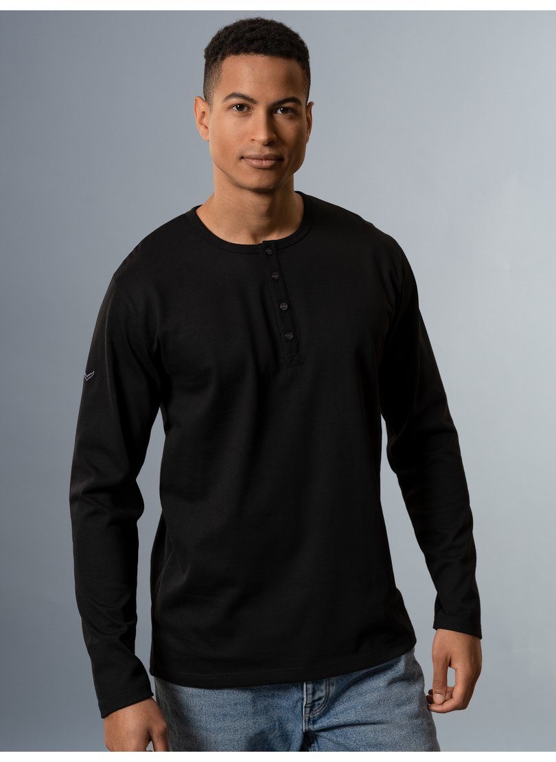 Trigema Longsleeve "TRIGEMA Langarmshirt mit Knopfleiste", (1 tlg.) günstig online kaufen