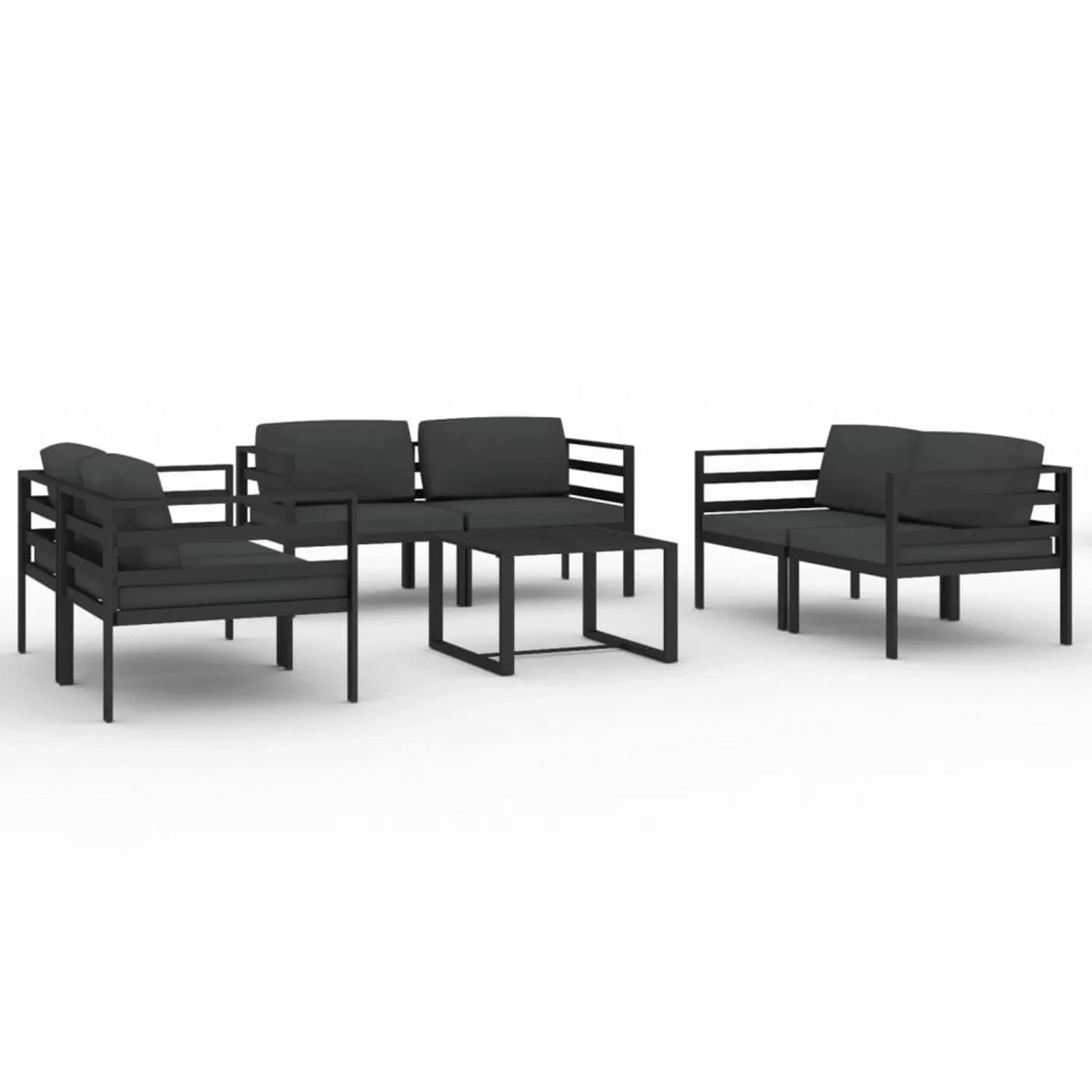 Vidaxl 7-tlg. Garten-lounge-set Mit Kissen Aluminium Anthrazit günstig online kaufen