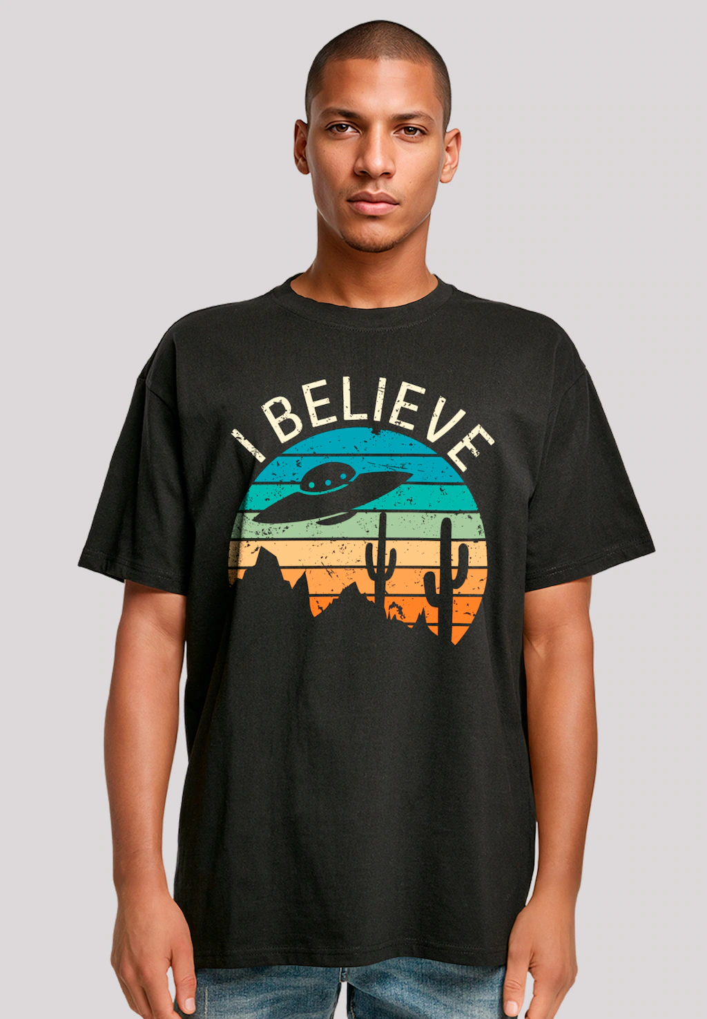 F4NT4STIC T-Shirt "I Believe UFO Alien Sonnenuntergang", Premium Qualität günstig online kaufen