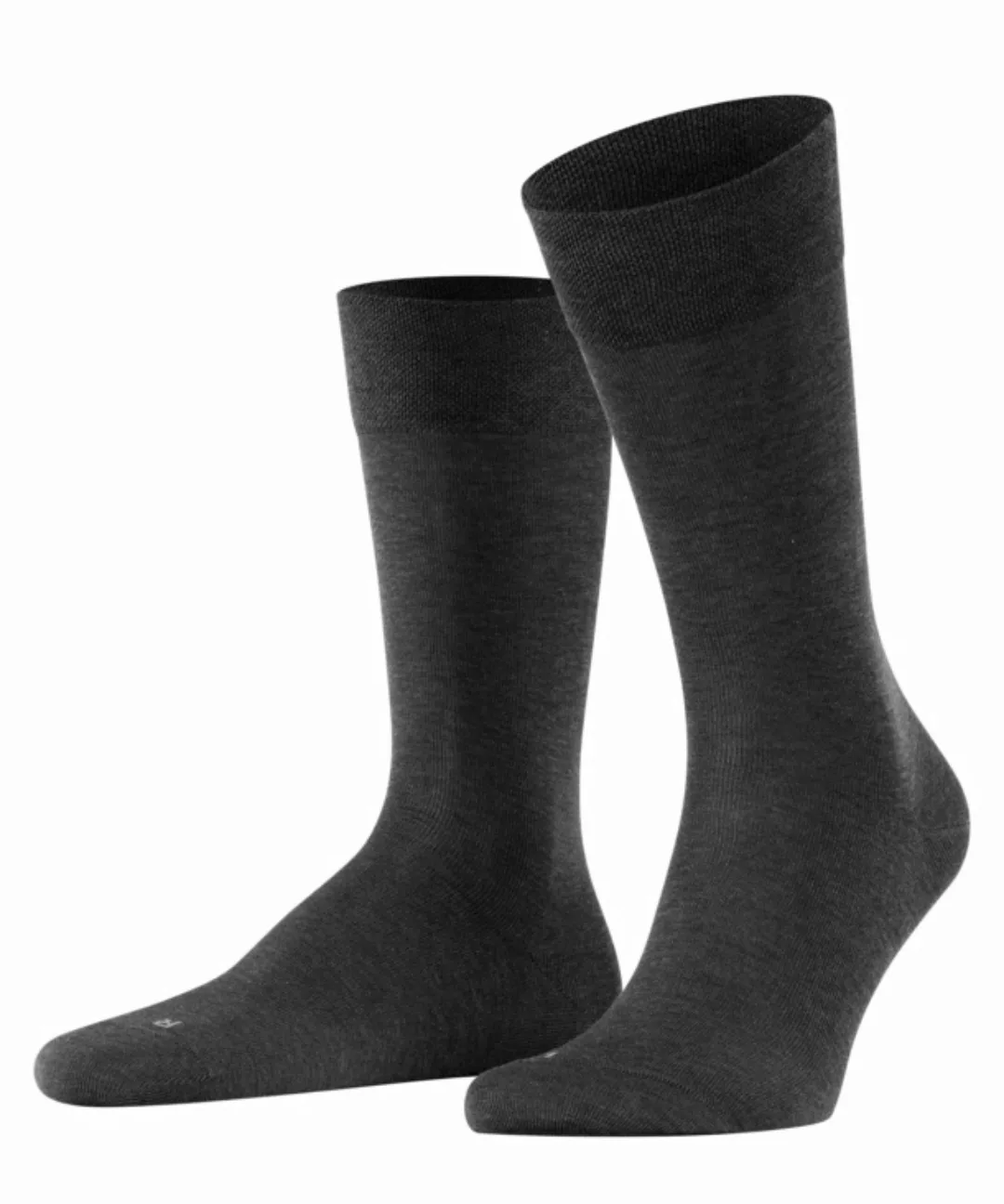 FALKE Sensitive Malaga Herren Socken, 47-50, Grau, Uni, Baumwolle, 14646-31 günstig online kaufen
