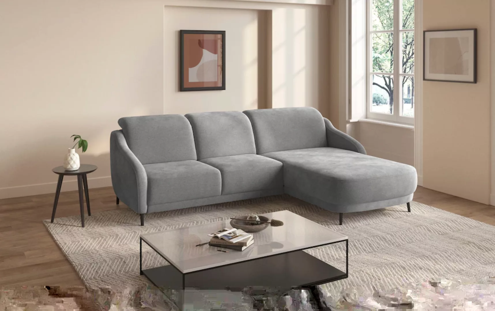 sit&more Ecksofa "Blues L-Form", wahlweise mit Klapptisch und USB günstig online kaufen