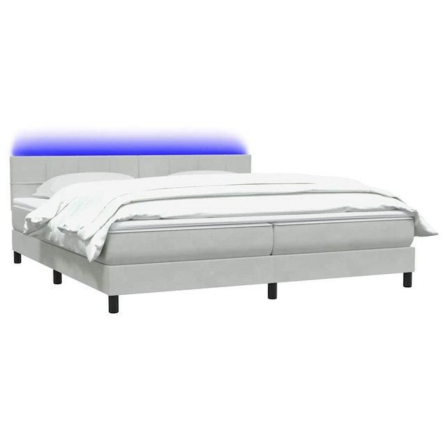 vidaXL Bett Boxspringbett mit Matratze Hellgrau 180x210 cm Samt günstig online kaufen