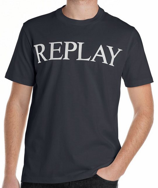 Replay Herren Rundhals T-Shirt BASIC JERSEY BIG 30/1 Regular Fit günstig online kaufen