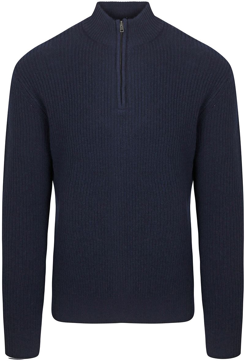 Steppin' Out Half Zip Pullover Lammwolle Navy - Größe M günstig online kaufen