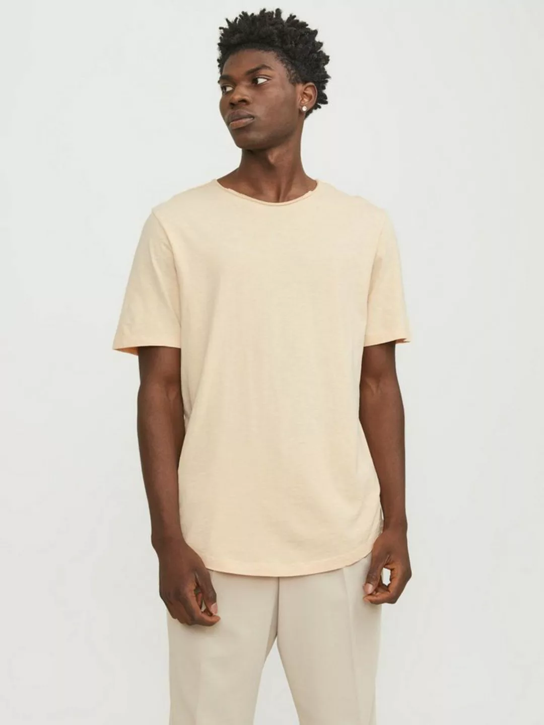 Jack & Jones T-Shirt Basic T-Shirt Rundhals Kurzarm JJEBASHER 5979 in Orang günstig online kaufen