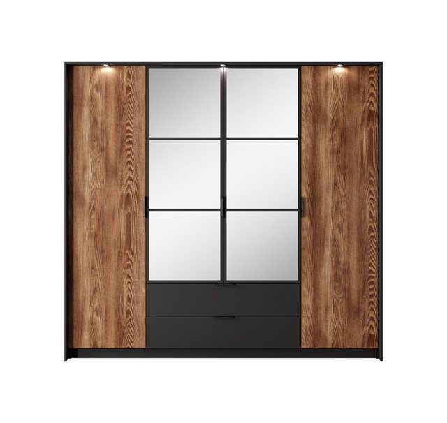 Furnix Kleiderschrank MELTON Schlafzimmer-Schrank mit Spiegel ohne LED Anth günstig online kaufen