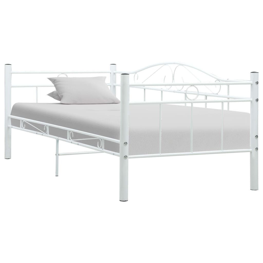 furnicato Bettgestell Tagesbett-Rahmen Weiß Metall 90x200 günstig online kaufen
