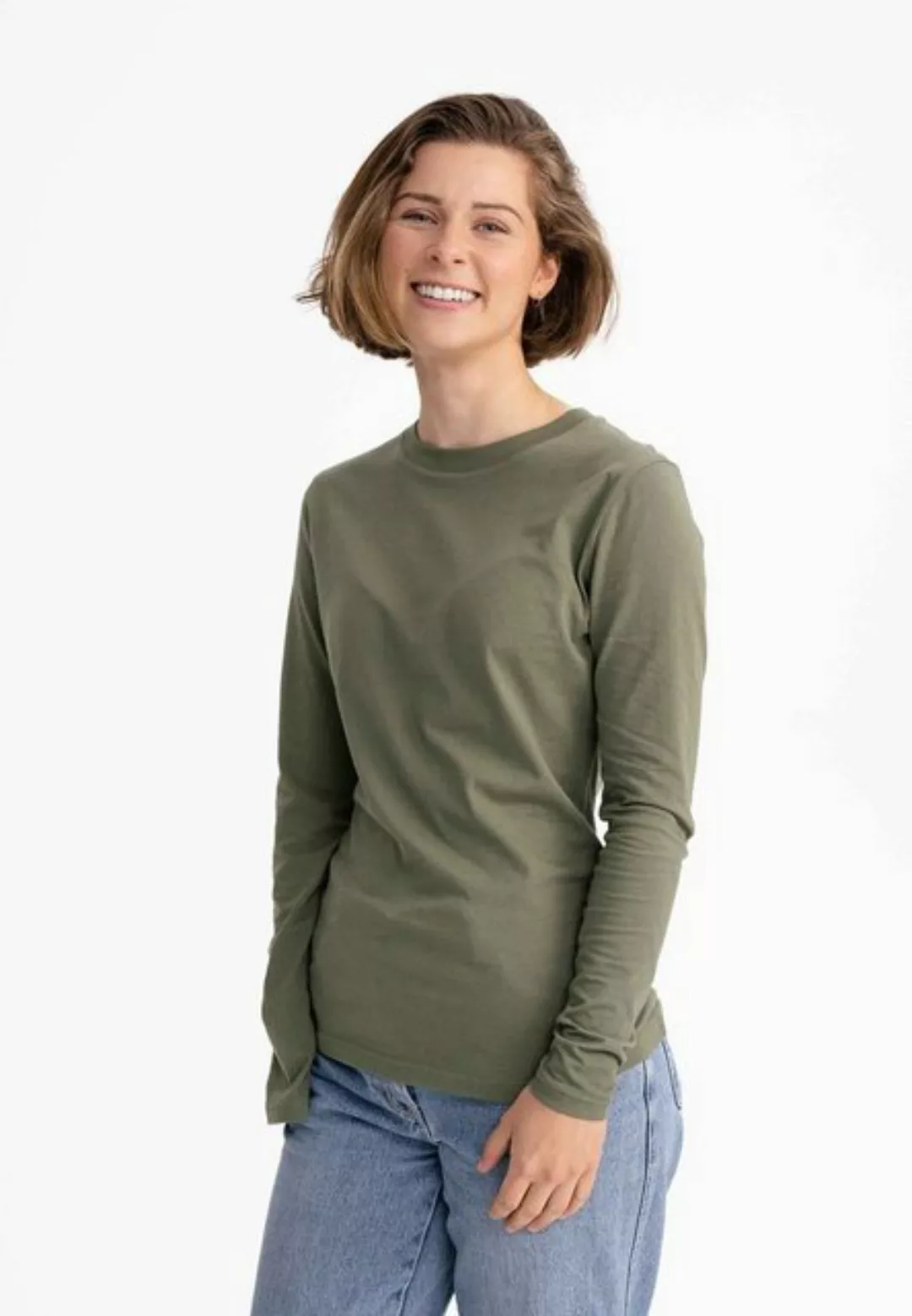 MELA Langarmshirt Damen Basic Langarmshirt DHIVYA günstig online kaufen