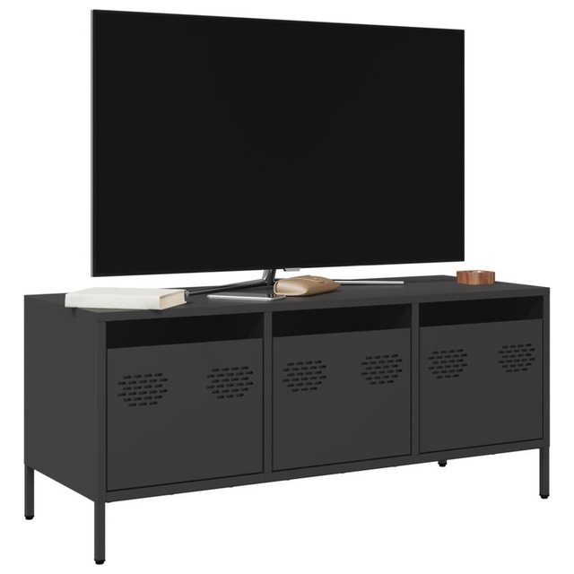 vidaXL Schrankmodule TV-Schrank Schwarz 101,5x39x43,5 cm Kaltgewalzter Stah günstig online kaufen