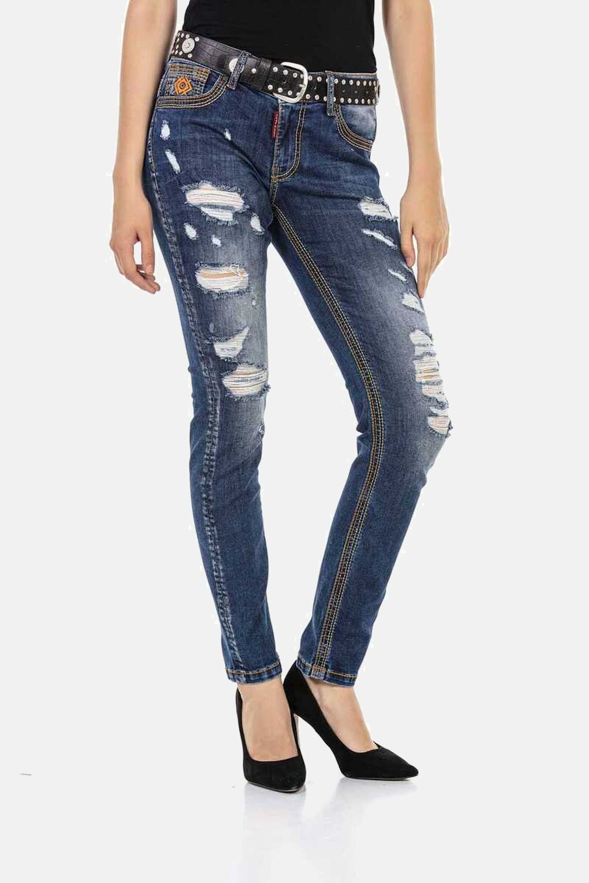 Cipo & Baxx Slim-fit-Jeans "Jeans", mit trendigen Ziernähten, WD462 günstig online kaufen
