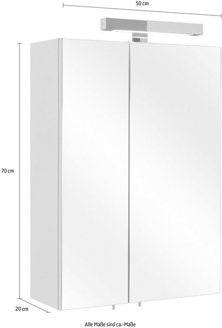 Saphir Spiegelschrank "Quickset 311 Badschrank, 2 Spiegeltüren, 2 Einlegebö günstig online kaufen