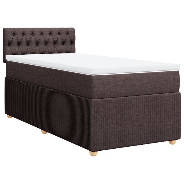 vidaXL Bett Boxspringbett mit Matratze Dunkelbraun 80x200 cm Stoff günstig online kaufen