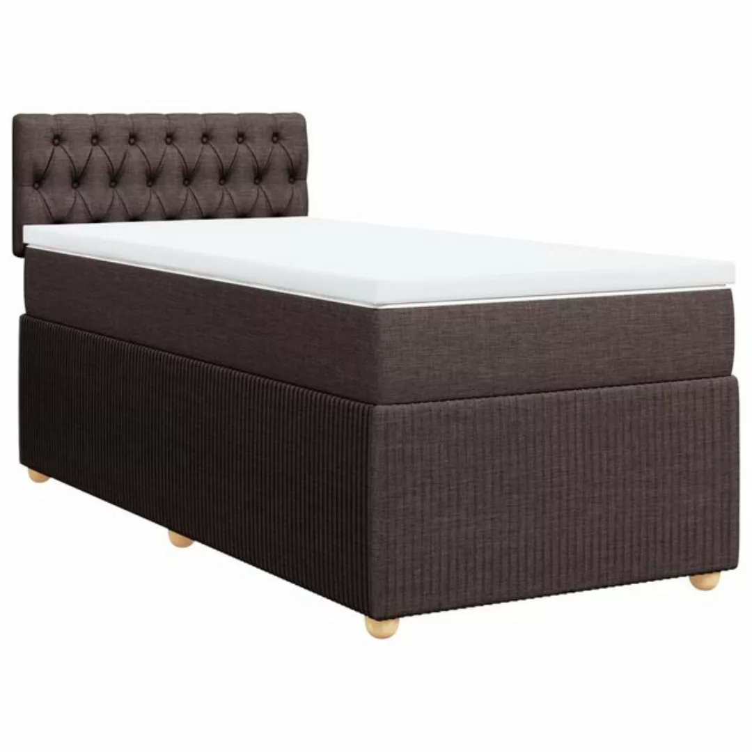 vidaXL Bett Boxspringbett mit Matratze Dunkelbraun 90x190 cm Stoff günstig online kaufen