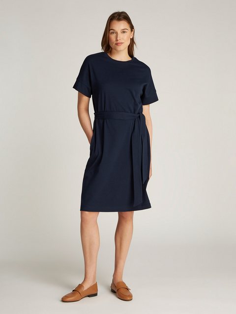 Tommy Hilfiger A-Linien-Kleid COTTON INTERLOCK SHORT DRESS mit Bindeband günstig online kaufen