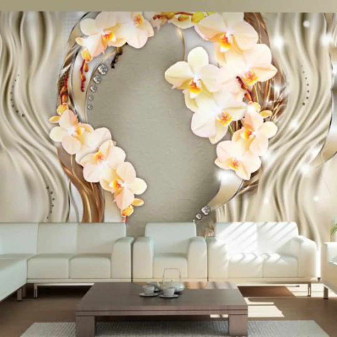 artgeist Fototapete Wreath of orchids mehrfarbig Gr. 250 x 175 günstig online kaufen