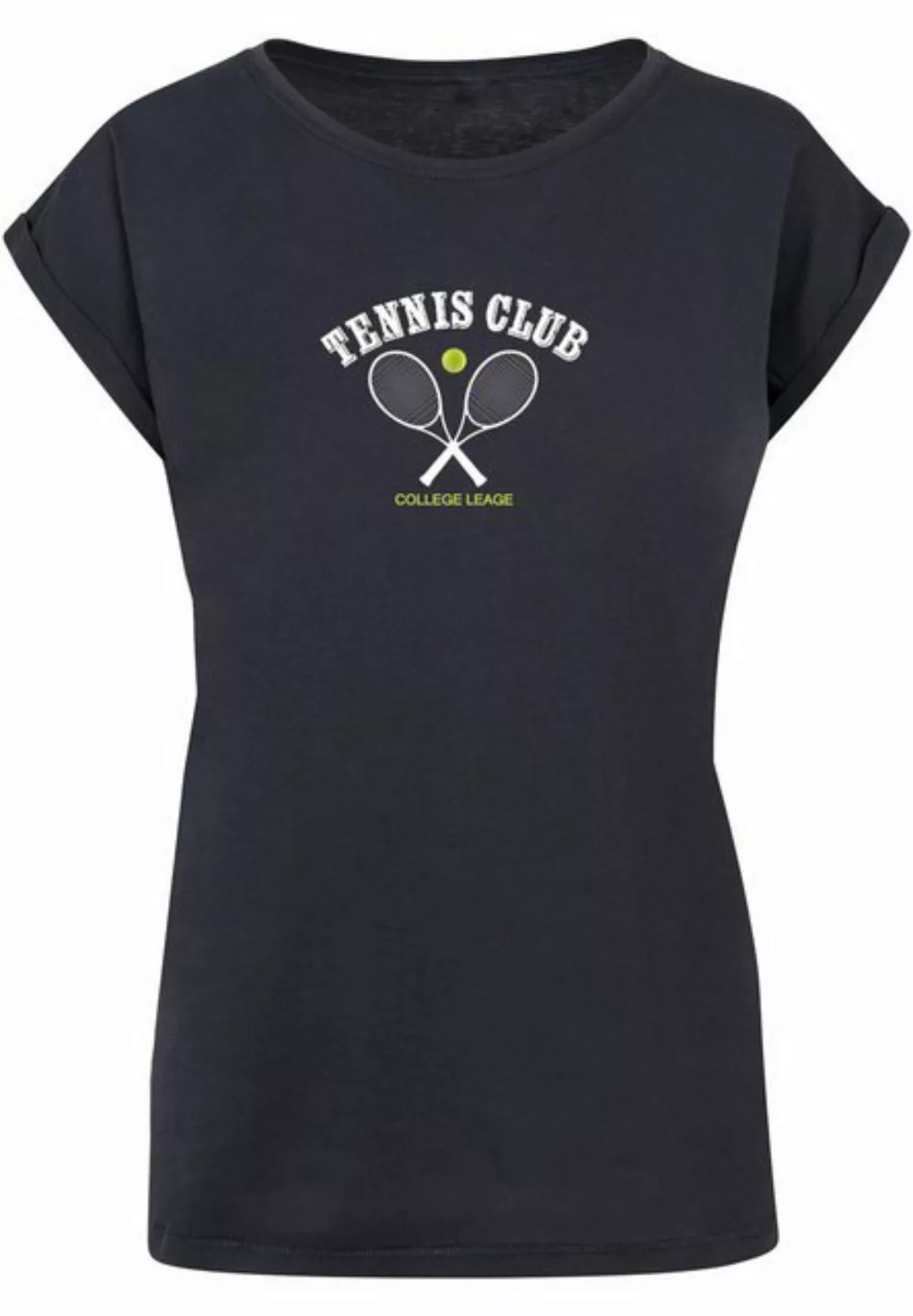 Merchcode T-Shirt Merchcode Damen Ladies Tennis Club Extended Shoulder Tee günstig online kaufen