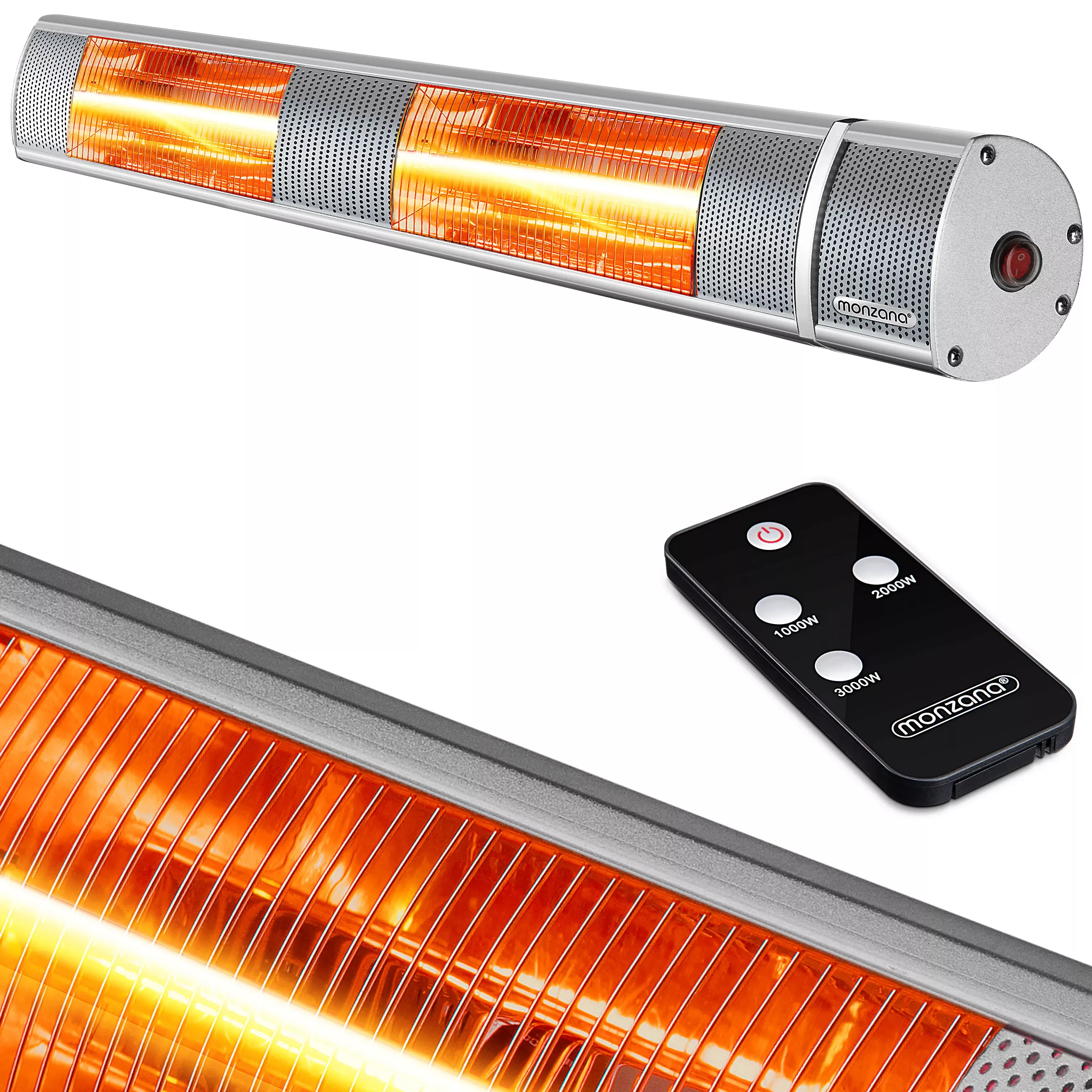 Heizstrahler MZH3000 Silber 3000W günstig online kaufen