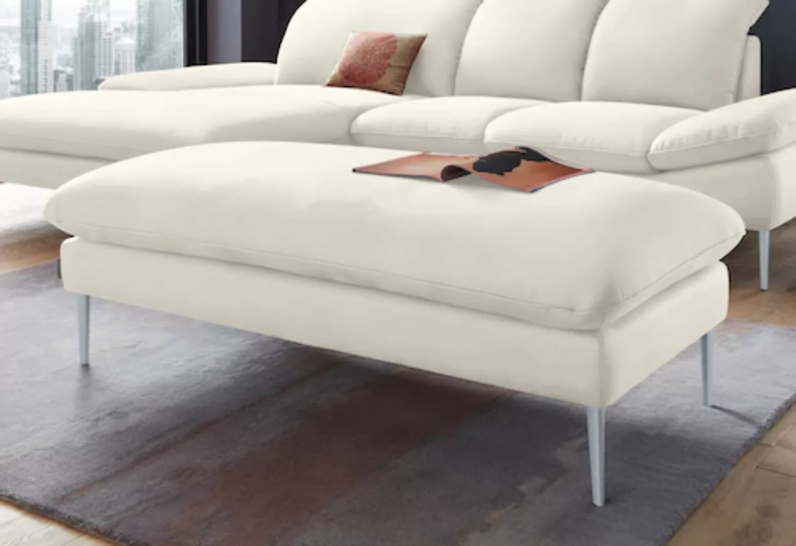 W.SCHILLIG Hocker "enjoy&MORE", Füße silber matt, Breite 151 cm günstig online kaufen