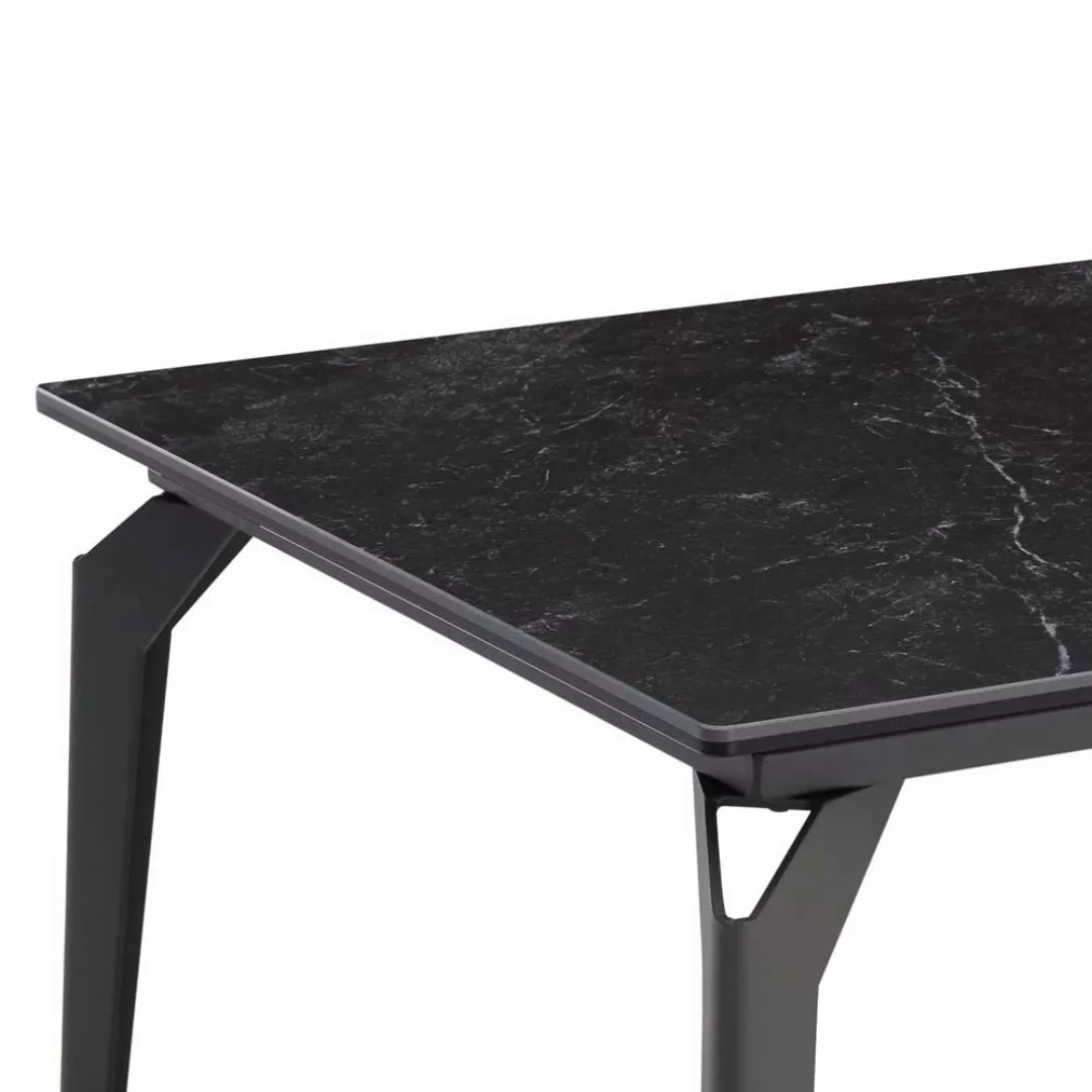 Wohnzimmer Tisch mit Keramikplatte in Schwarz 110 cm breit günstig online kaufen