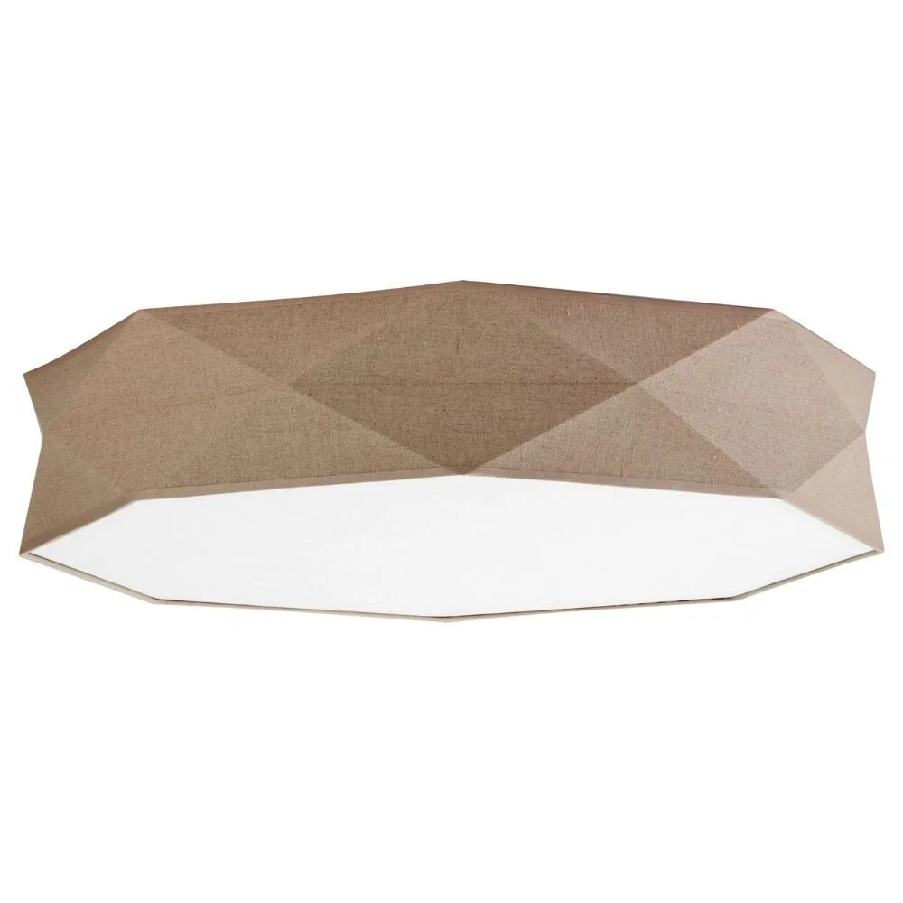 famlights | Deckenleuchte Samuel in Beige und Weiß E27 6-flammig 860mm günstig online kaufen