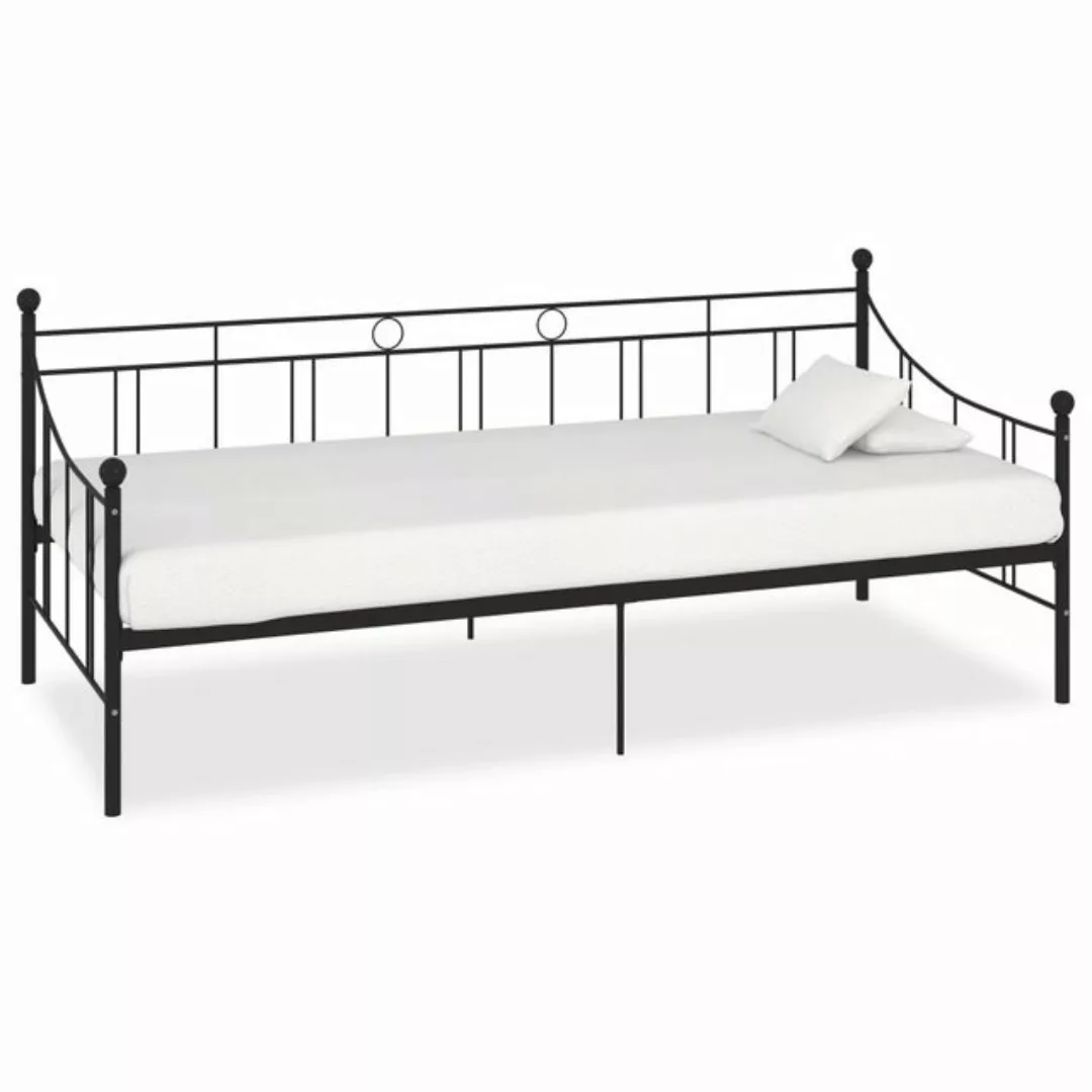 vidaXL Gästebett Tagesbett-Rahmen Schwarz Metall 90200 cm Bett Bettrahmen B günstig online kaufen