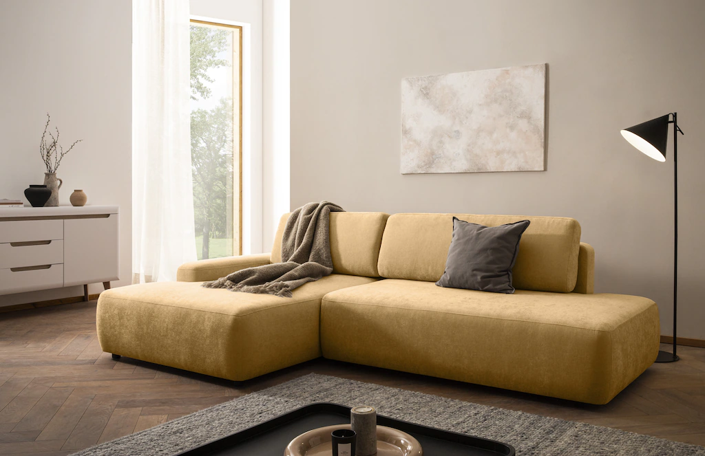 INOSIGN Ecksofa "TORGE, Schlafsofa Cord, Samtvelours u. Strukur fein, Couch günstig online kaufen