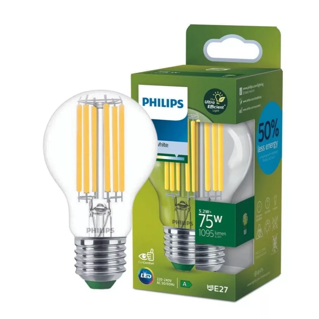 Philips LED Lampe E27 - Birne A60 5,2W 1095lm 4000K ersetzt 75W Doppelpack günstig online kaufen