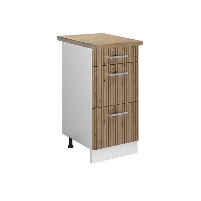 Vicco Unterschrank R-Line, Artisan-Eiche/Weiß, 40 cm mit Schubladen, AP Mar günstig online kaufen