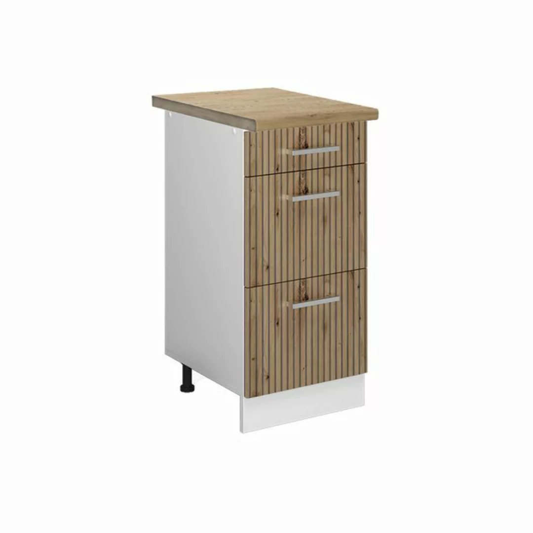 Vicco Unterschrank R-Line, Artisan-Eiche/Weiß, 40 cm mit Schubladen, AP Mar günstig online kaufen