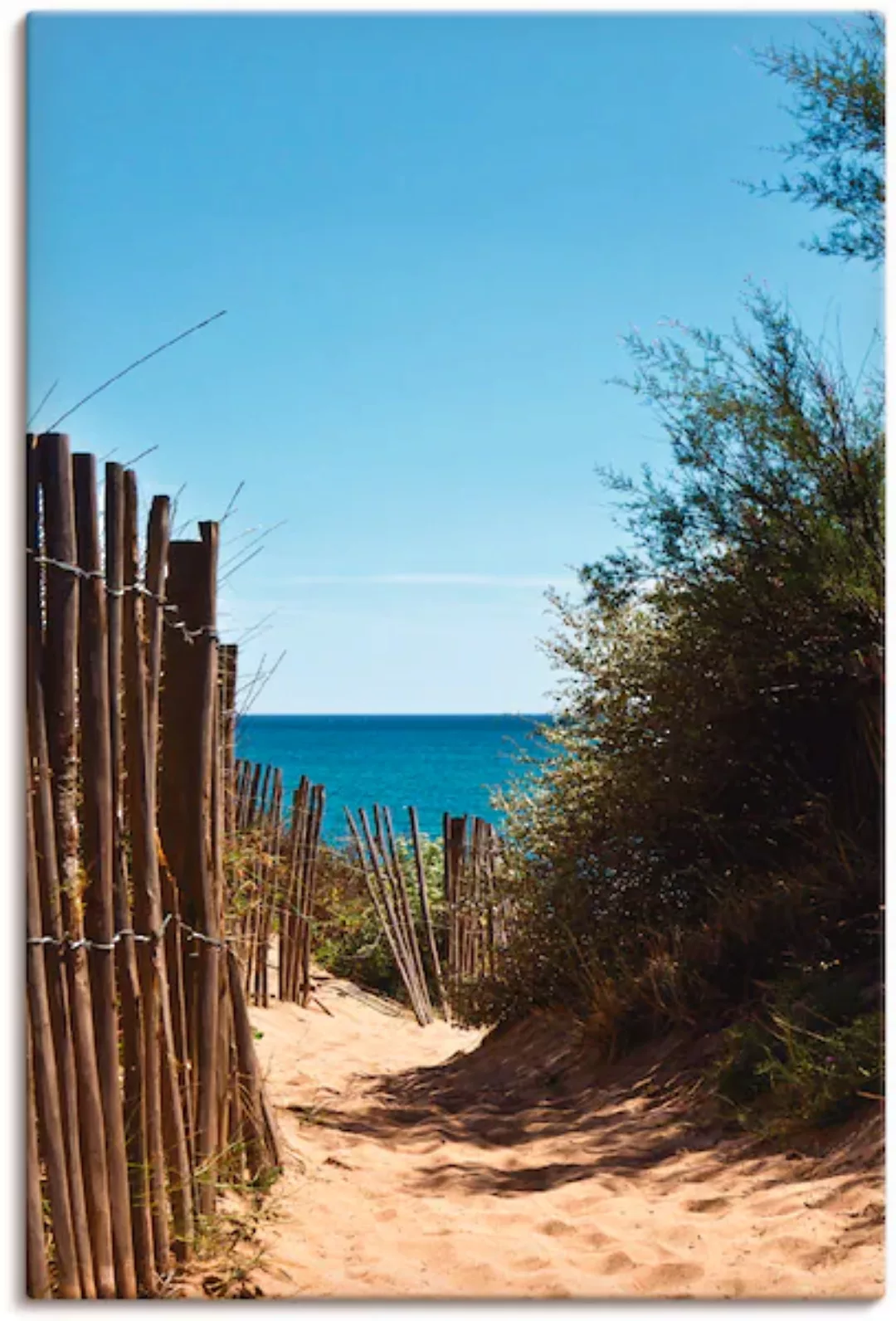Artland Leinwandbild "Strandzugang zum Serignan Plage", Strand, (1 St.), au günstig online kaufen
