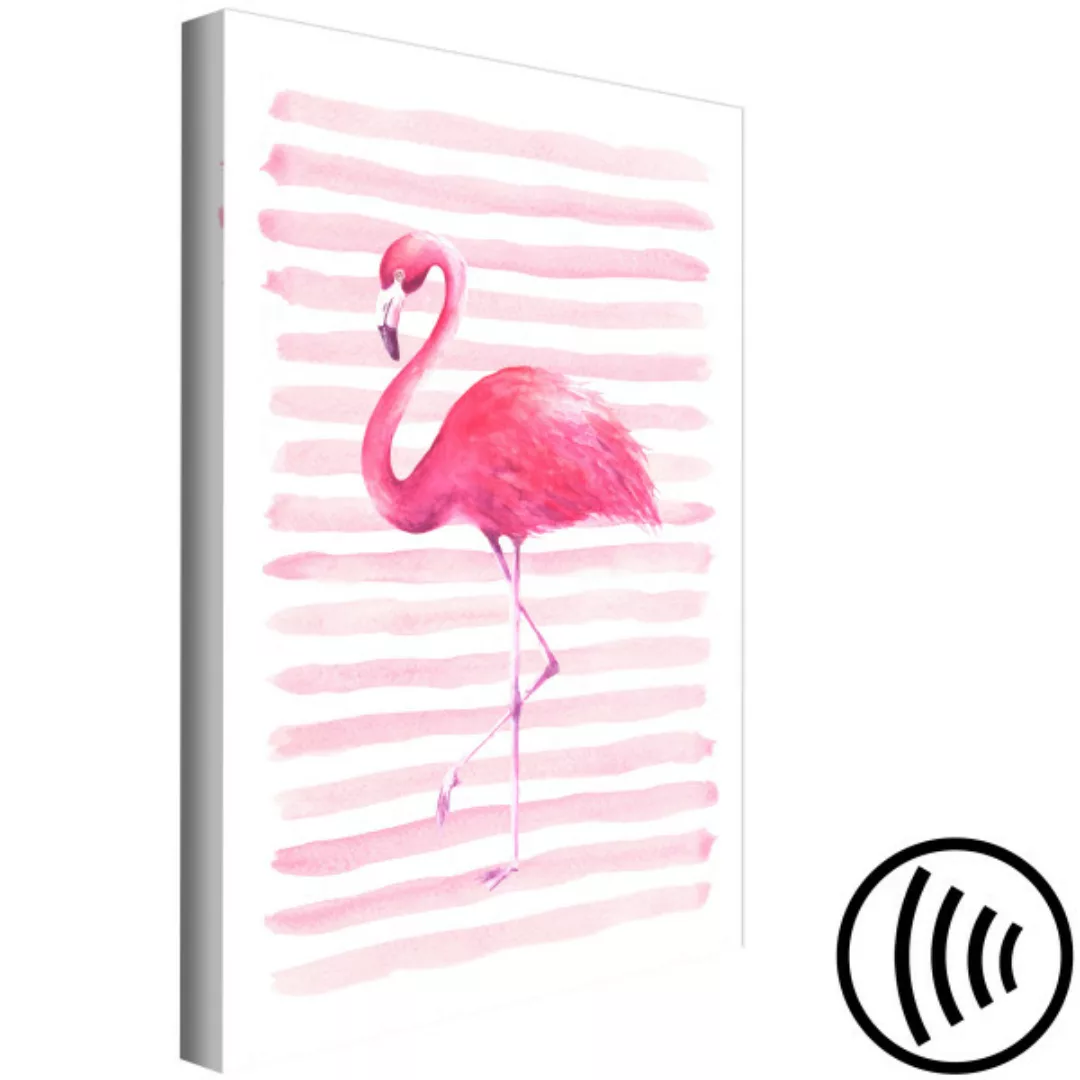 Wandbild Flamingo and Stripes (1 Part) Vertical XXL günstig online kaufen