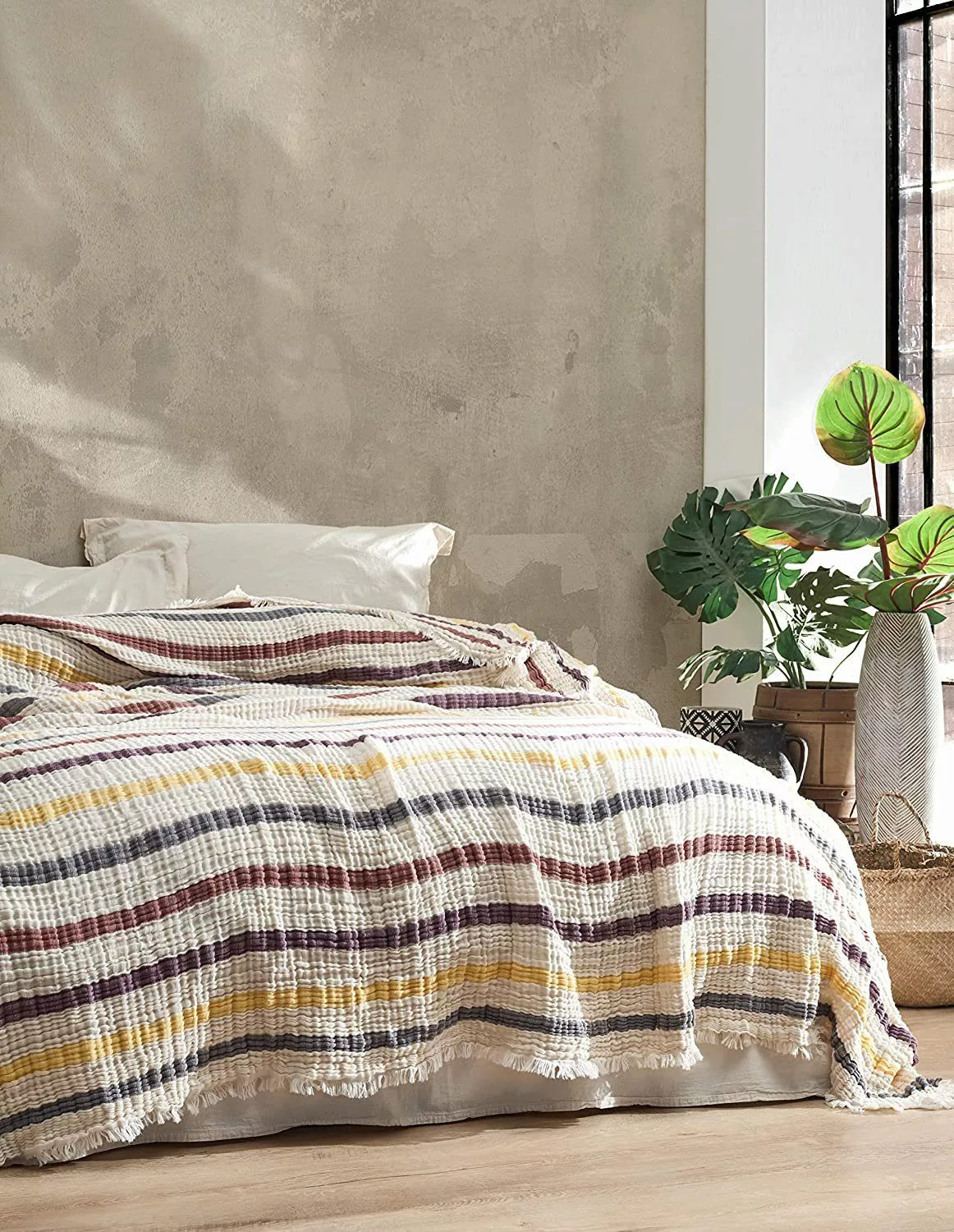 Wohndecke BOHORIA® Musselin Kuscheldecke „Linea“ extra günstig online kaufen
