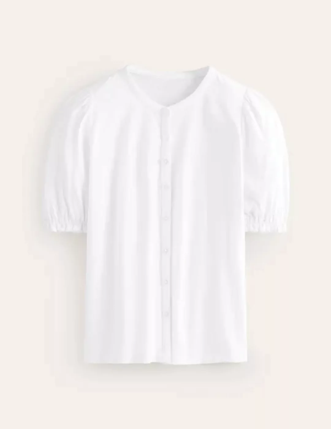 Dolly Jersey-Hemd mit Puffärmeln Damen Boden, Weiß günstig online kaufen
